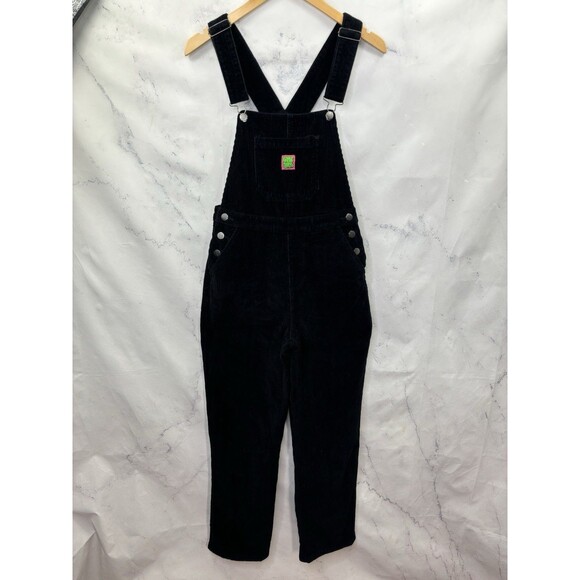 Empyre Suzie Corduroy Bib Overalls Womens S Black Retro Grunge 90s Baggy - Picture 13 of 16